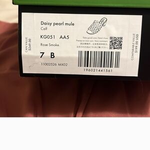 ♠️Kate Spade Daisy Pearl Heeled Mule Sandals, Rose Smoke NIB